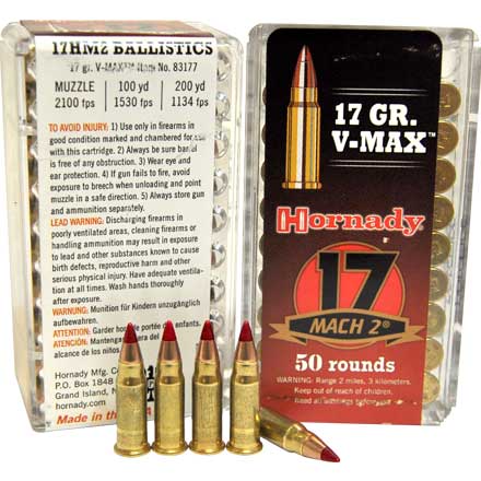 Hornady 17 HM2 175GR V-Max Ammo