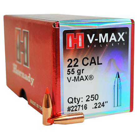 Hornady 224 55 Vmax Bulk Bullet PK