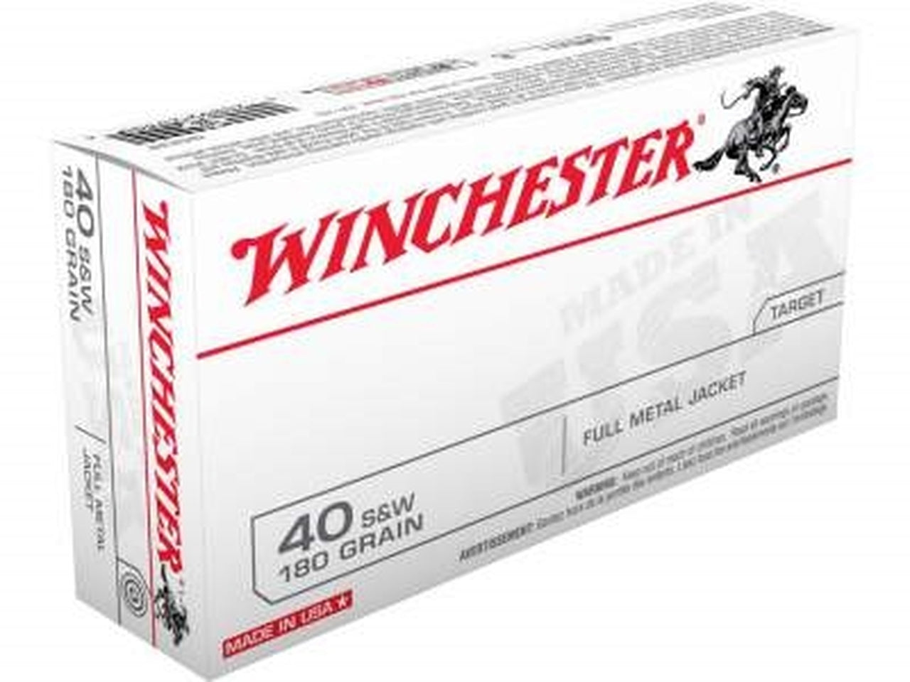 Winchester USA 40SW 180 FMJ Ammo