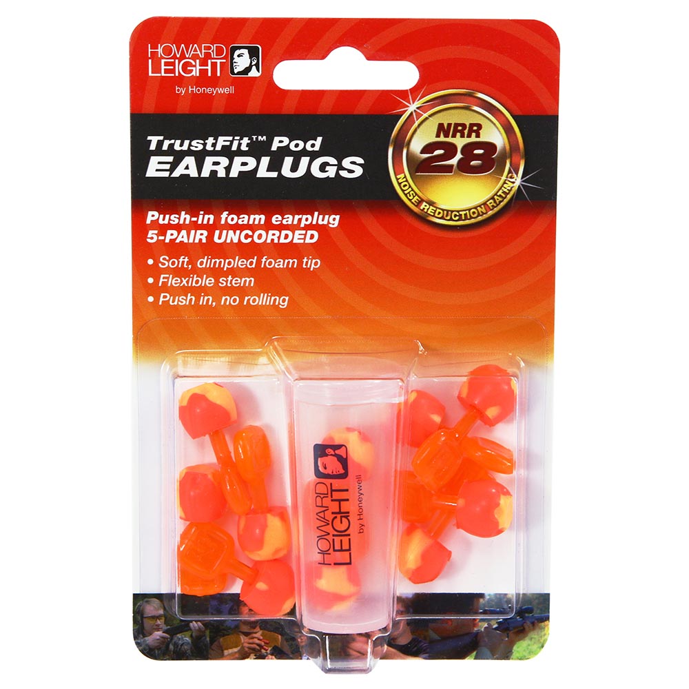 Howard Leight 5 pair Trustfit Pod Uncorded Earplugs