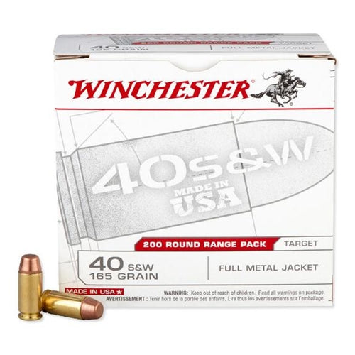 Winchester 40 S&W 165 Gr FMJ 200Rd VP Ammo