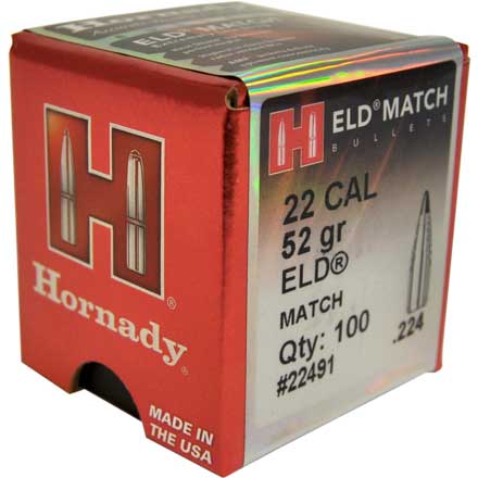 Hornady 224 52G ELD Match Bullet