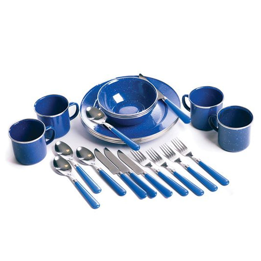 Stansport Deluxe 24 Piece Enamel Tableware Set